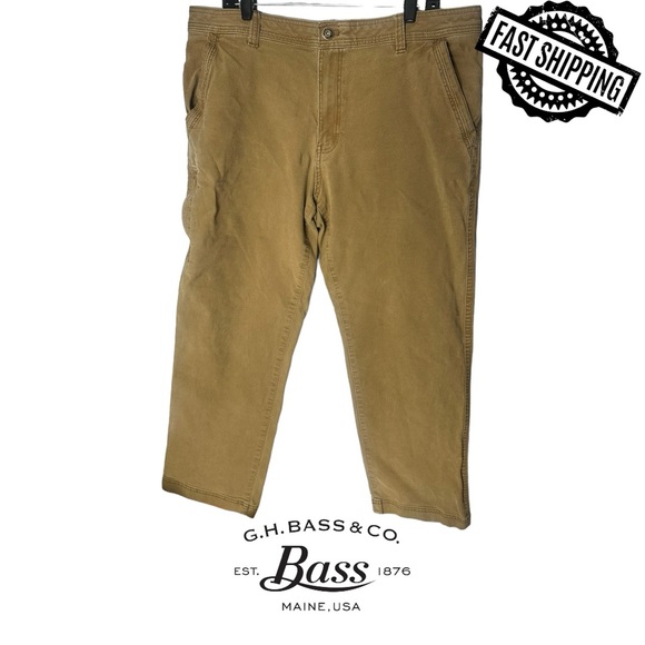 G.H. Bass & Co Men's For Hard Service Work Stretch Canvas Pants FREE SHIPPING! - Picture 1 of 7